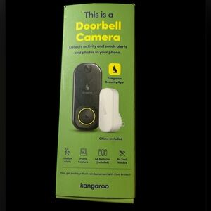 Kangaroo Smart Doorbell Camera and Chime Home Security New‎ Open Box